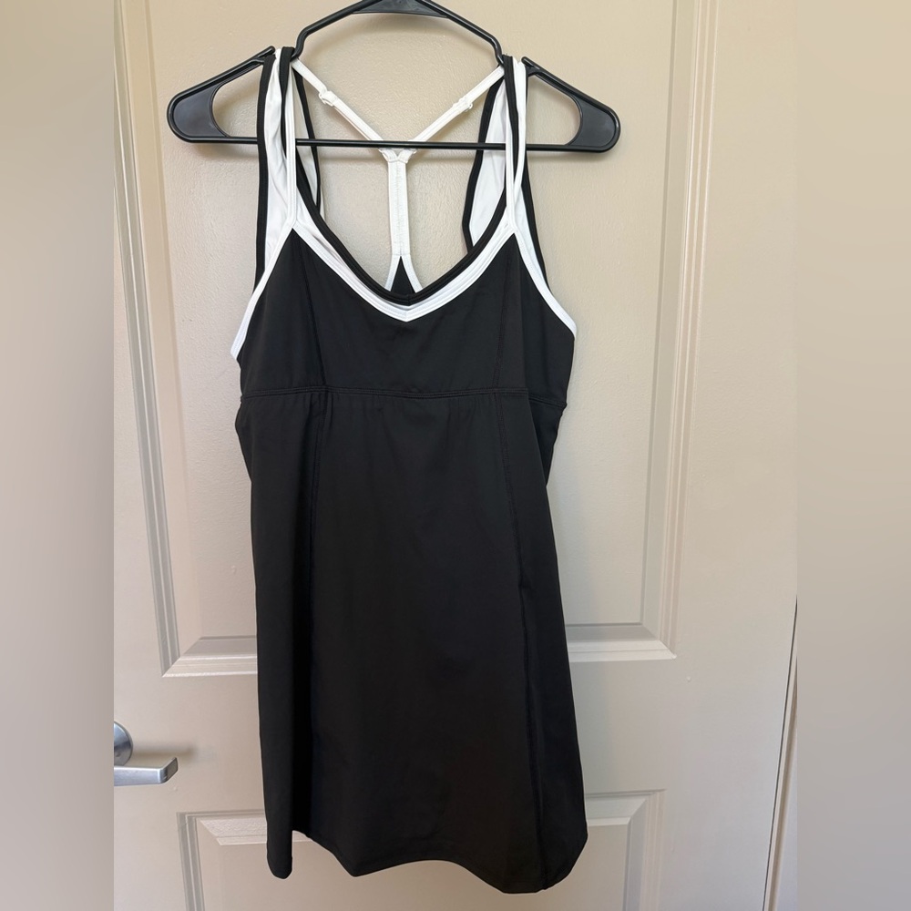 Black and White Strappy Athletic Dress